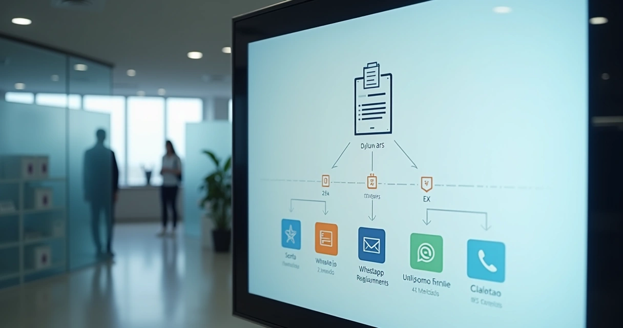 Painel digital com fluxo automatizado de mensagens de cobrança em múltiplos canais