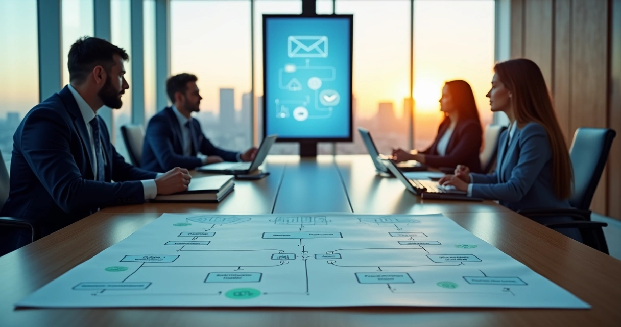 Sala de reunião ilustrando parceria entre escritório de advocacia e empresa terceirizada de cobrança